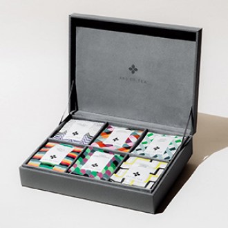 Art of Tea 6 Section Leatherette with Assorted Tea Bags