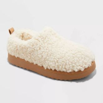 Auden Women's Mia Faux Shearling Clog Slippers