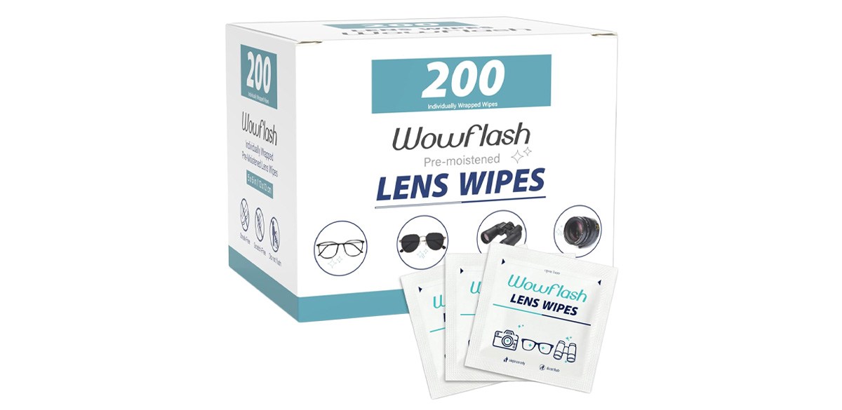 Wowflash 200 Count Lens Wipes for Eyeglasses