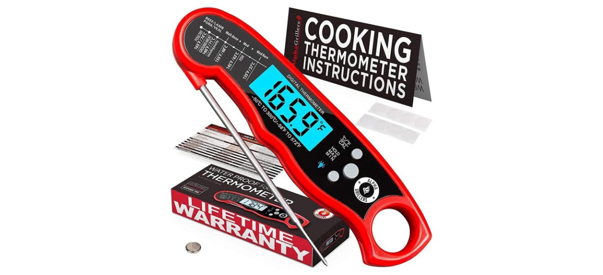 Alpha Grillers Instant Read Meat Thermometer on white background