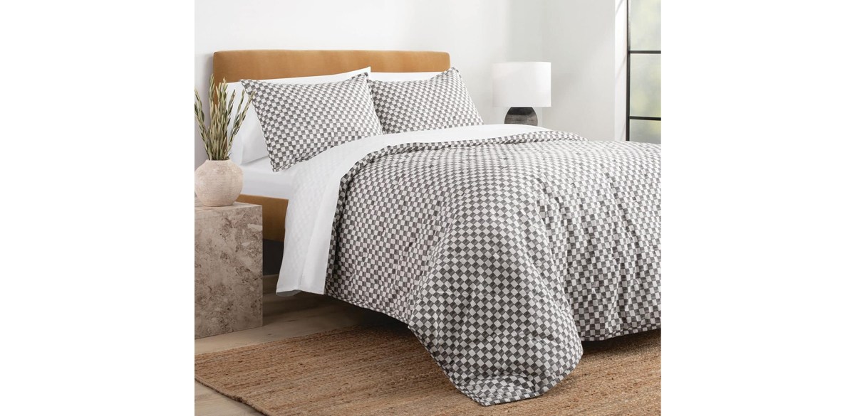 Nate Home Drawn Squares Decorative Cotton Bedspread