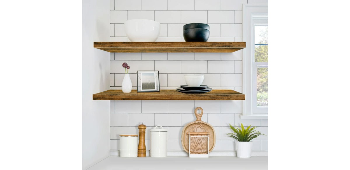 Sorbus Extra Long Floating Rectangle Shelves