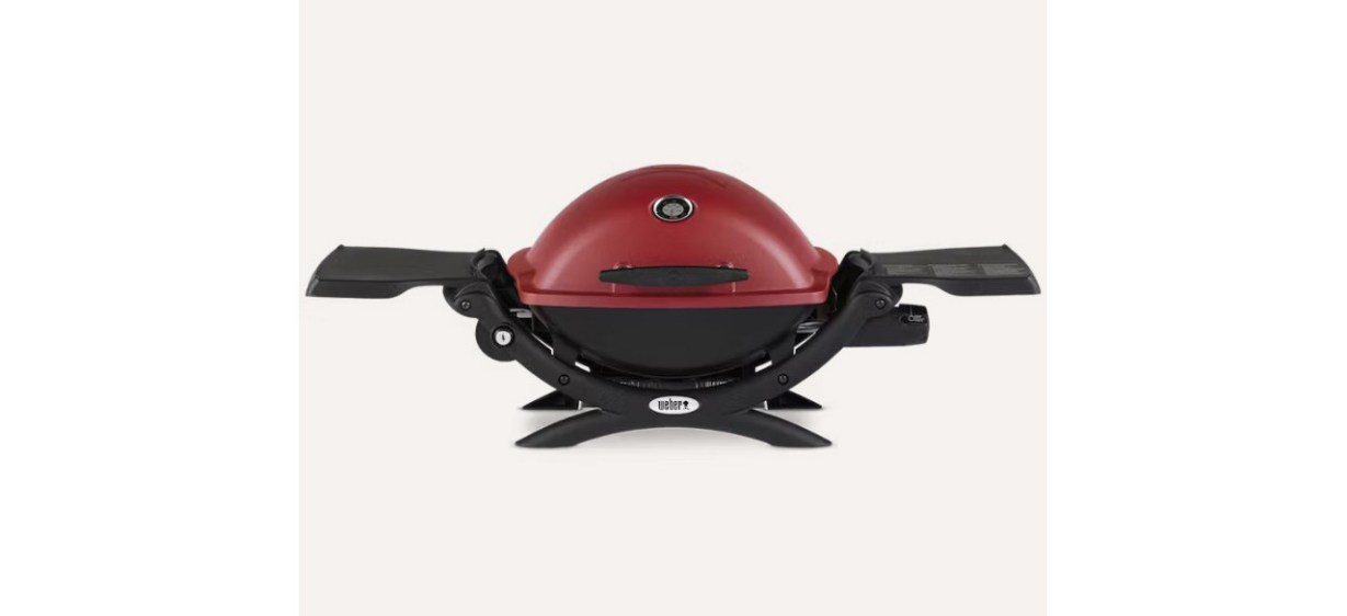 Red and Black Weber Portable Q 1200 Gas Grill