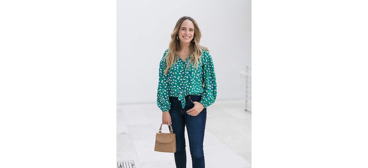 Woman holding The Drop Diana Top Handle Crossbody Bag Woman holding The Drop Diana Top Handle Crossbody Bag