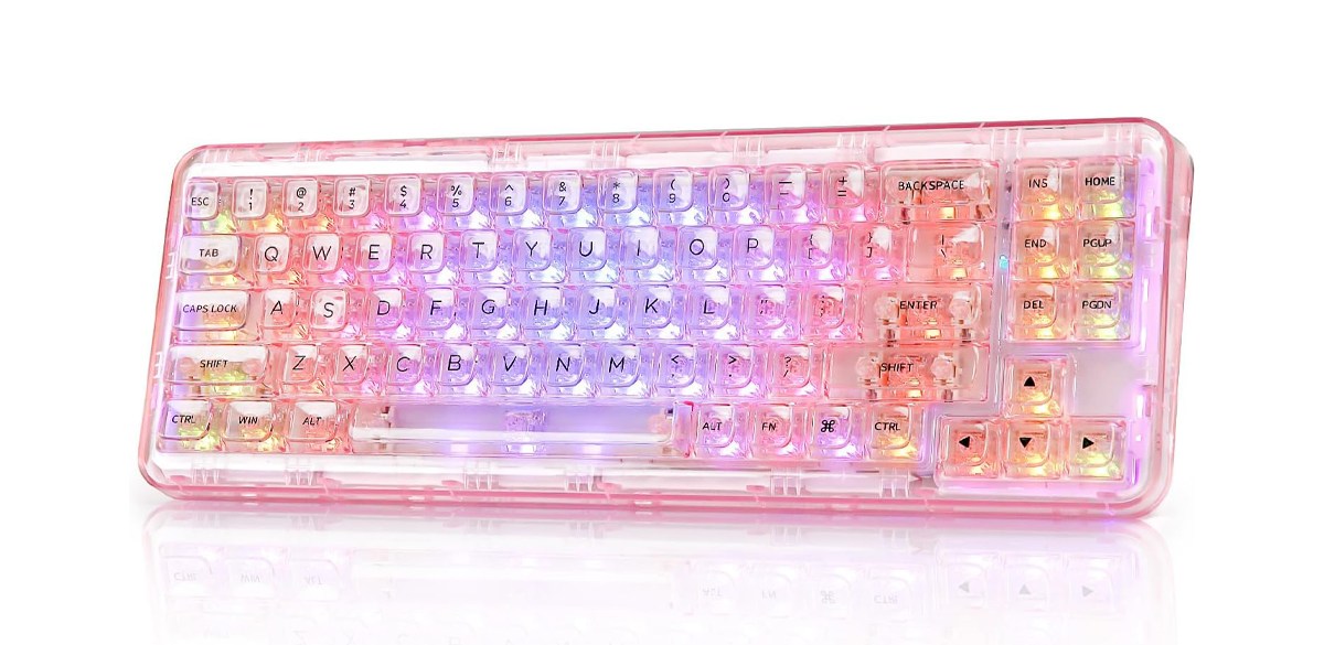 YUNZII X71 Transparent Mechanical Keyboard with Clear Keycaps