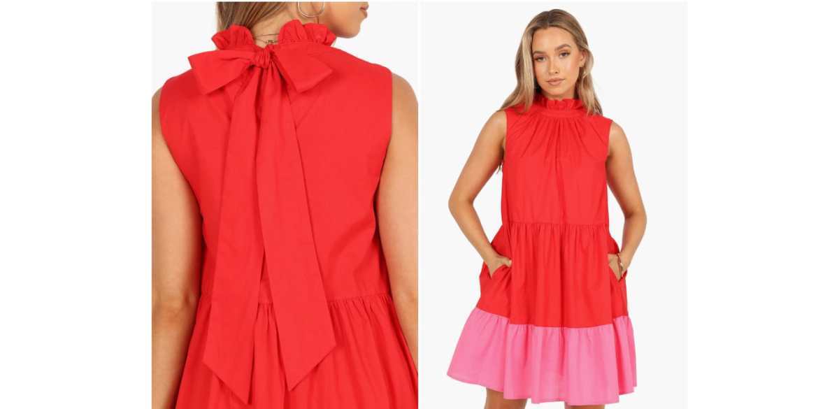 Bradshaw Colorblock Tiered Cotton Shift Dress