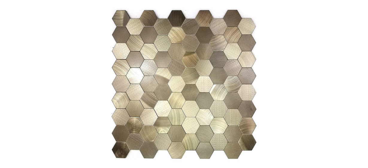 Abolos Copper Look Metal Mosaic Peel-and-Stick Backsplash