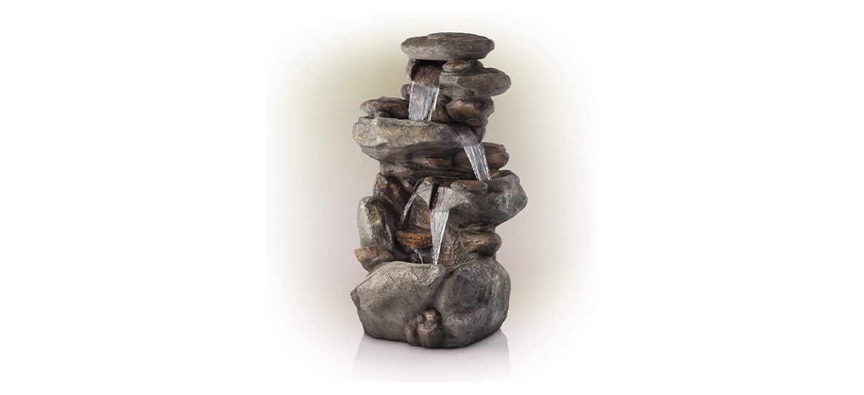 Alpine Corporation Four-Tier Rock Water Fountain