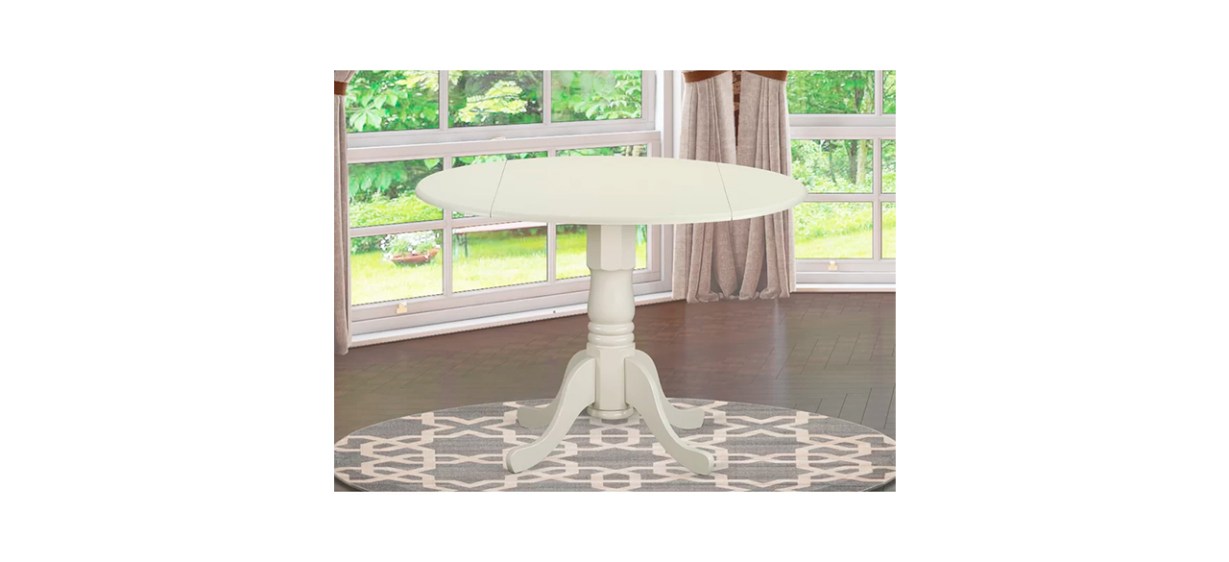 Best Alcott Hill Maytham Drop Leaf Solid Wood Pedestal Dining Table