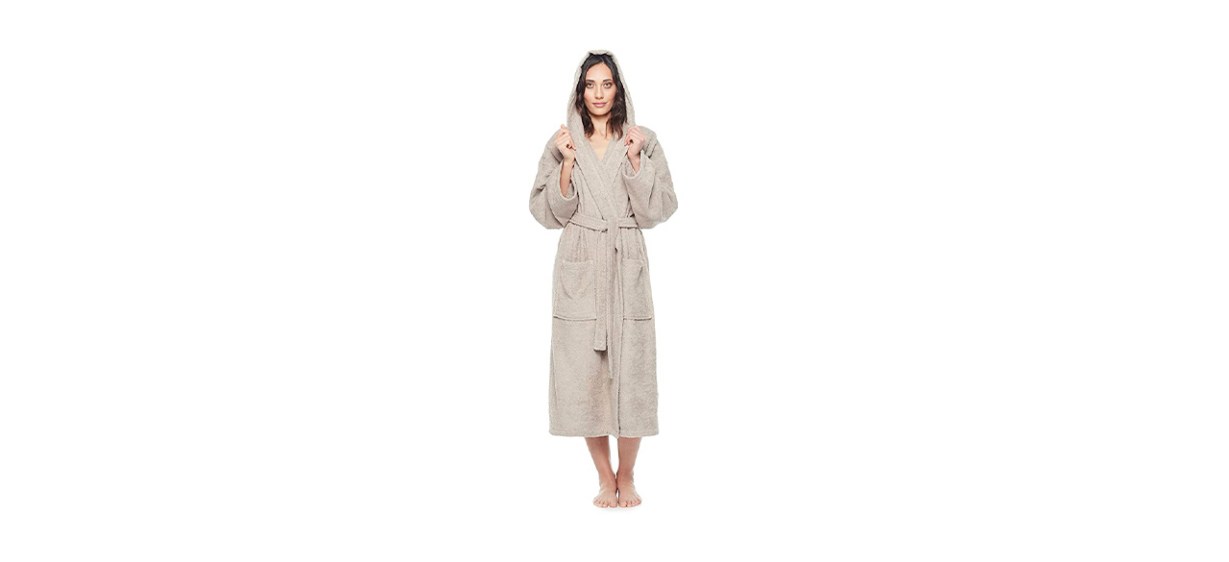 Best Arus Women's Hooded Classic Turkish Cotton Robe