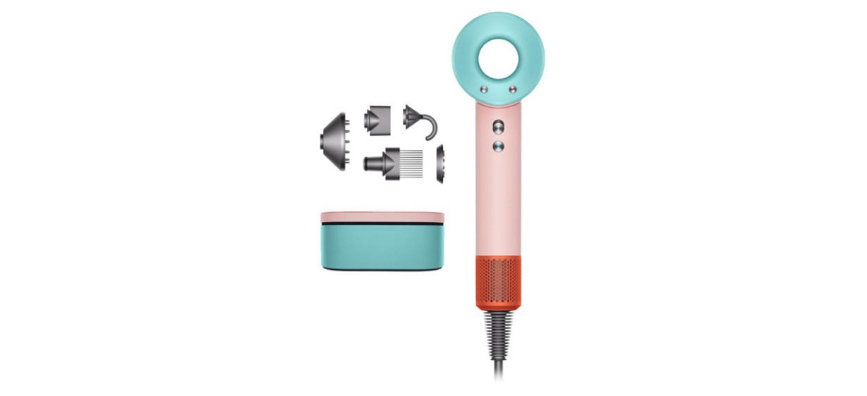 Oink and teal Best Dyson Supersonic Hair Dryer on white background