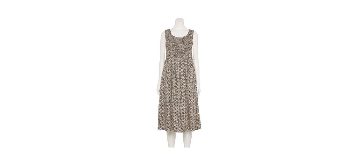 Croft and Barrow Women’s Smocked Swing Midi Dress
