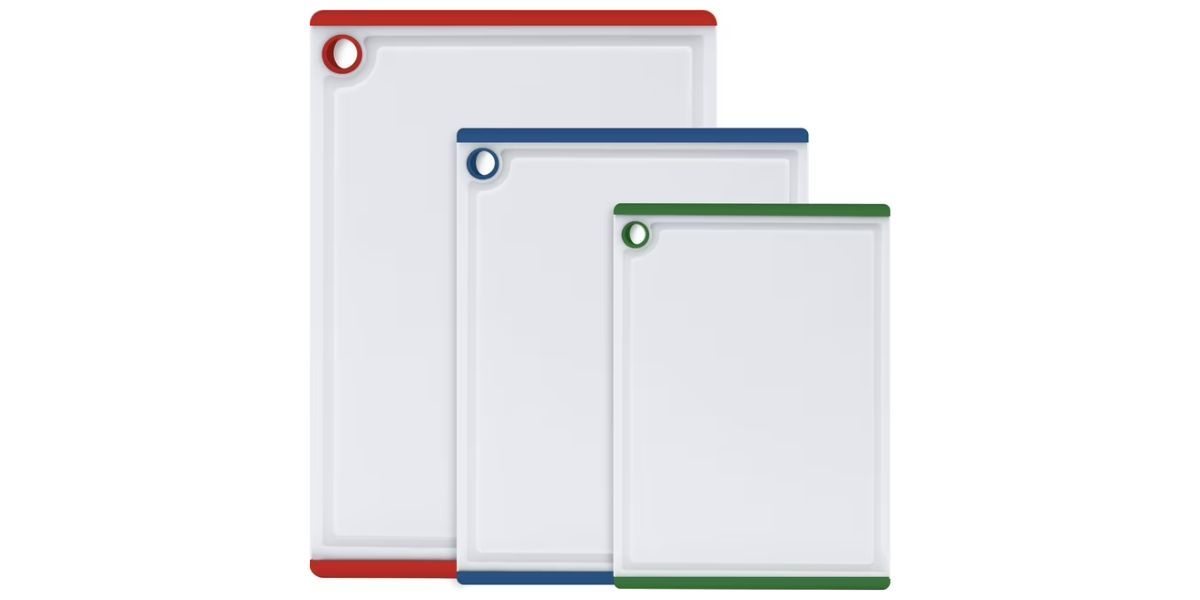 Kikcoin 3-Piece Plastic Large Cutting Boards Set