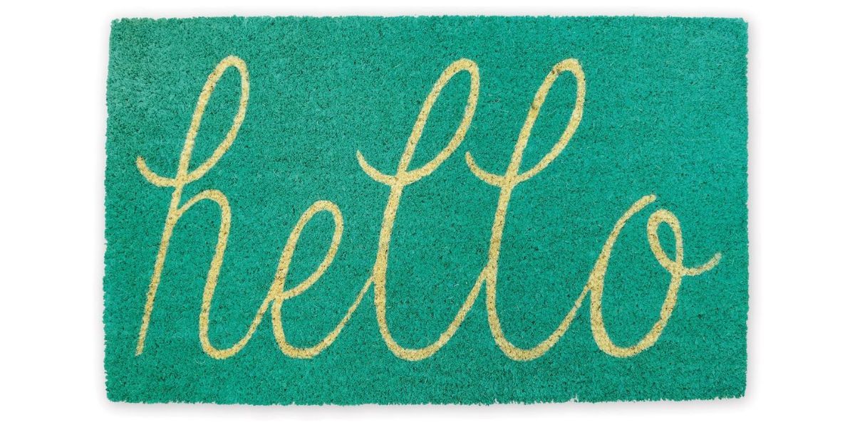 DII Hello Coir Fiber Doormat