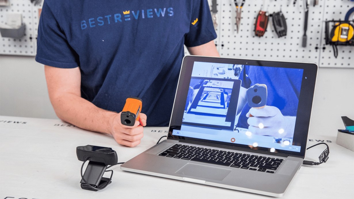 Person holding webcam Person holding webcam