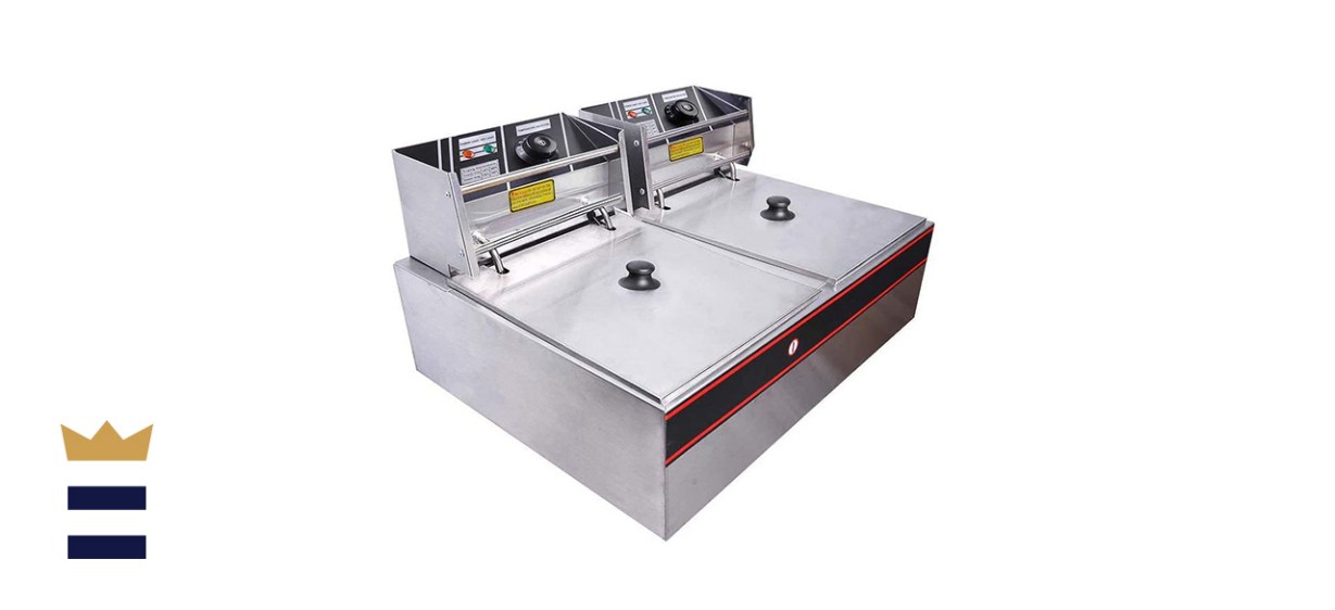 Mega Brand Dual Basket Stainless Steel Electric Countertop Deep Fryer