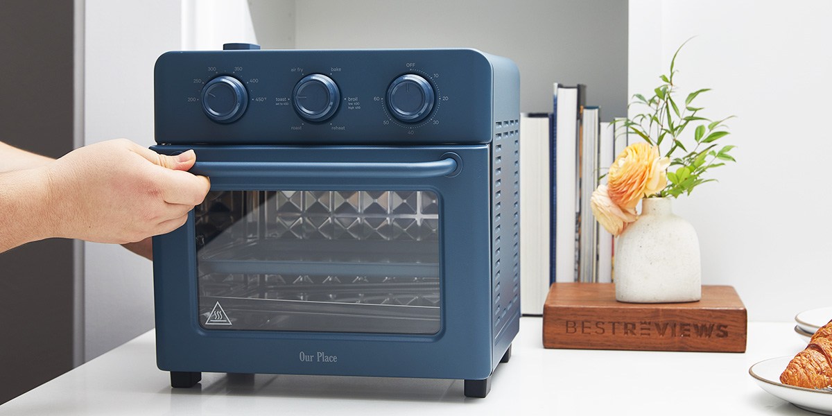 Blue Our Place Wonder Oven with hand opening door Blue Our Place Wonder Oven with hand opening door