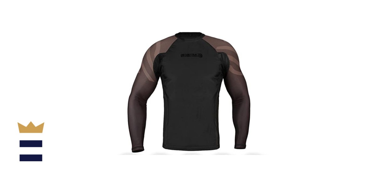 Sanabul Essentials Long Sleeve Compression MMA BJJ Wrestling Cross Training Rash Guard