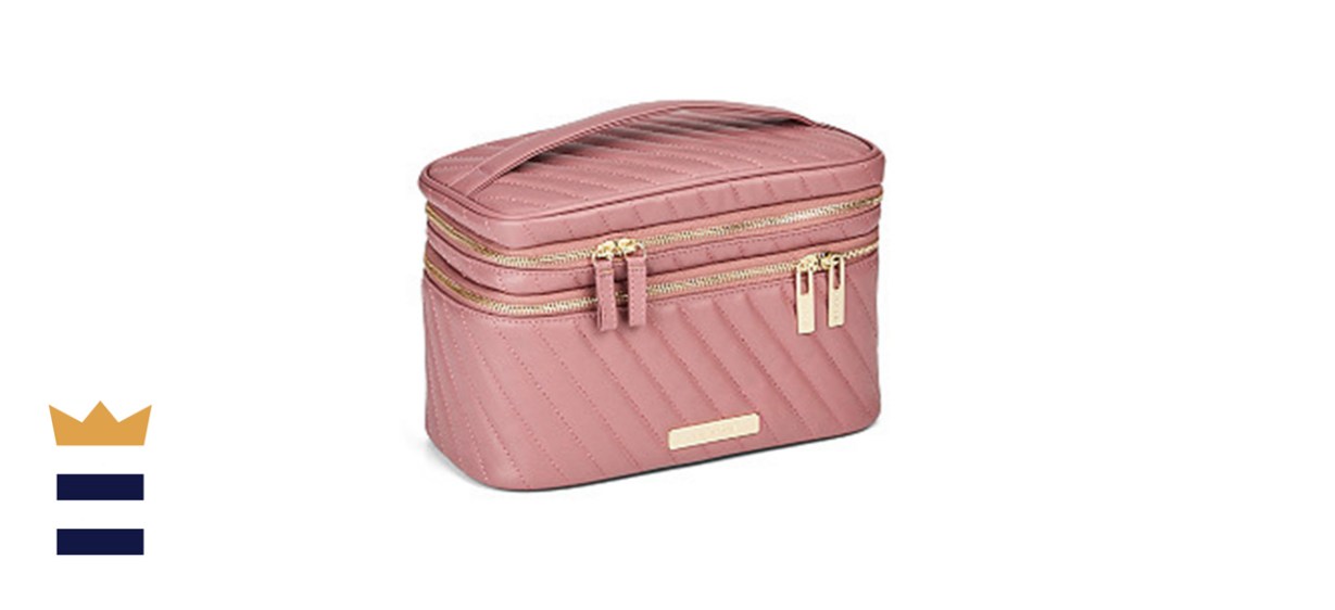 Tartan Twine Rose Quilt Double Zip Train Case