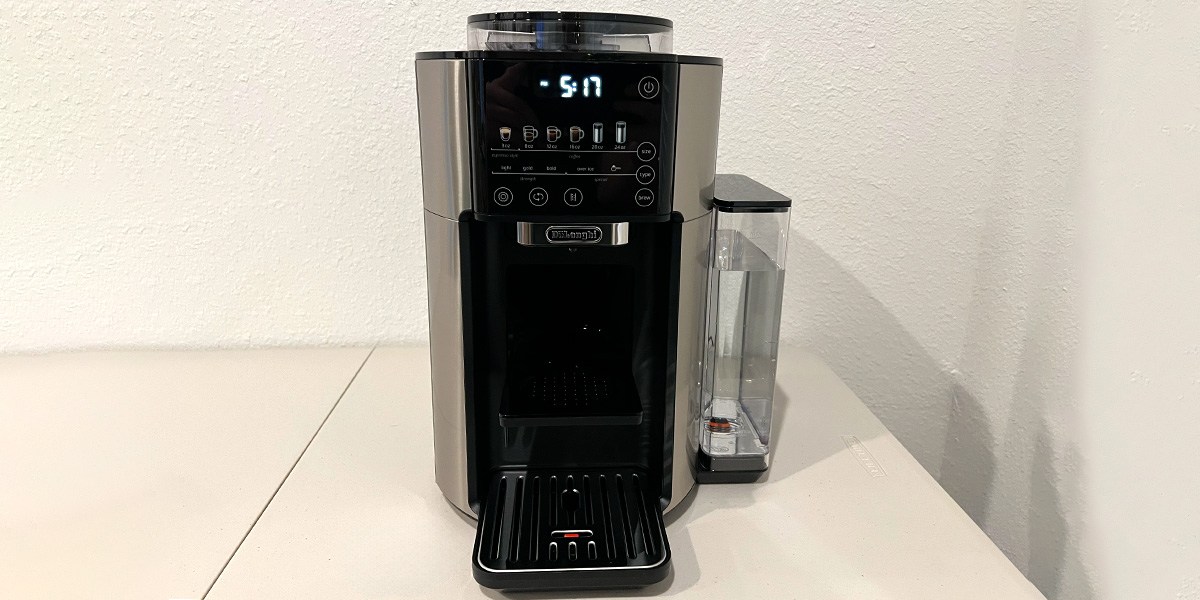 De'Longhi TrueBrew Drip Coffee Maker on kitchen countertop De'Longhi TrueBrew Drip Coffee Maker on kitchen countertop