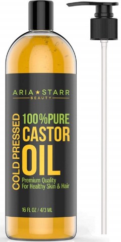 Aria Starr Beauty Cold Pressed Castor Oil, 16 oz.