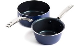 Blue Diamond Cookware Saucepan Set, 1 Qt and 2 Qt