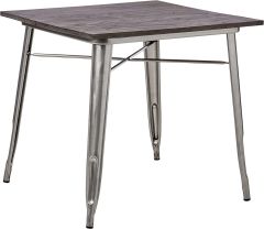 DHP Fusion Metal Square Dining Table with Wood Table Top