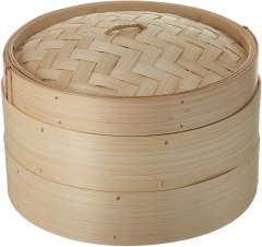 Trademark Innovations 3-Piece Bamboo Steamer, Standard