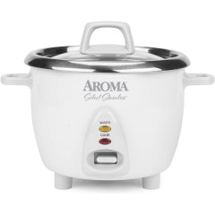 Aroma Housewares Simply Stainless 3-Cup (Uncooked) 6-Cup (Cooked) Rice Cooker