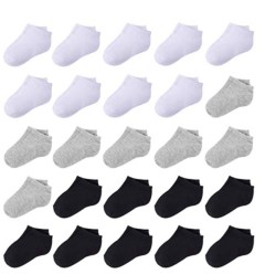 Duufin 25 Pairs Toddler Low Cut Ankle Socks