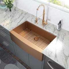 Lordear Stainless Steel Copper Tone Kitchen Sink 