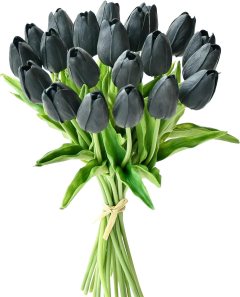 Mandy's  20-Piece Black Artificial Tulips