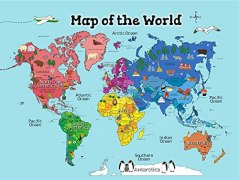 Motivation Without Borders World Map Poster for Kids