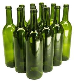 North Mountain Supply Glass Bordeaux Wine Bottle - Champagne Green