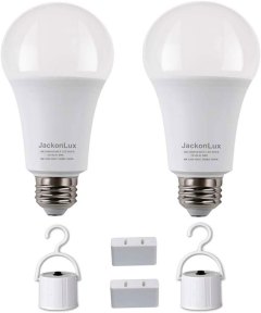 JackonLux Rechargeable Emergency LED Bulb 2-Pack
