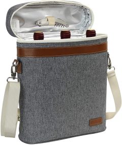 Zormy 3 Bottle Insulated Wine Tote Cooler Bag
