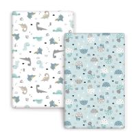 GRSSDER Stretchy Ultra Soft Jersey Knit Fitted Pack n Play Sheets Set 2 Pack