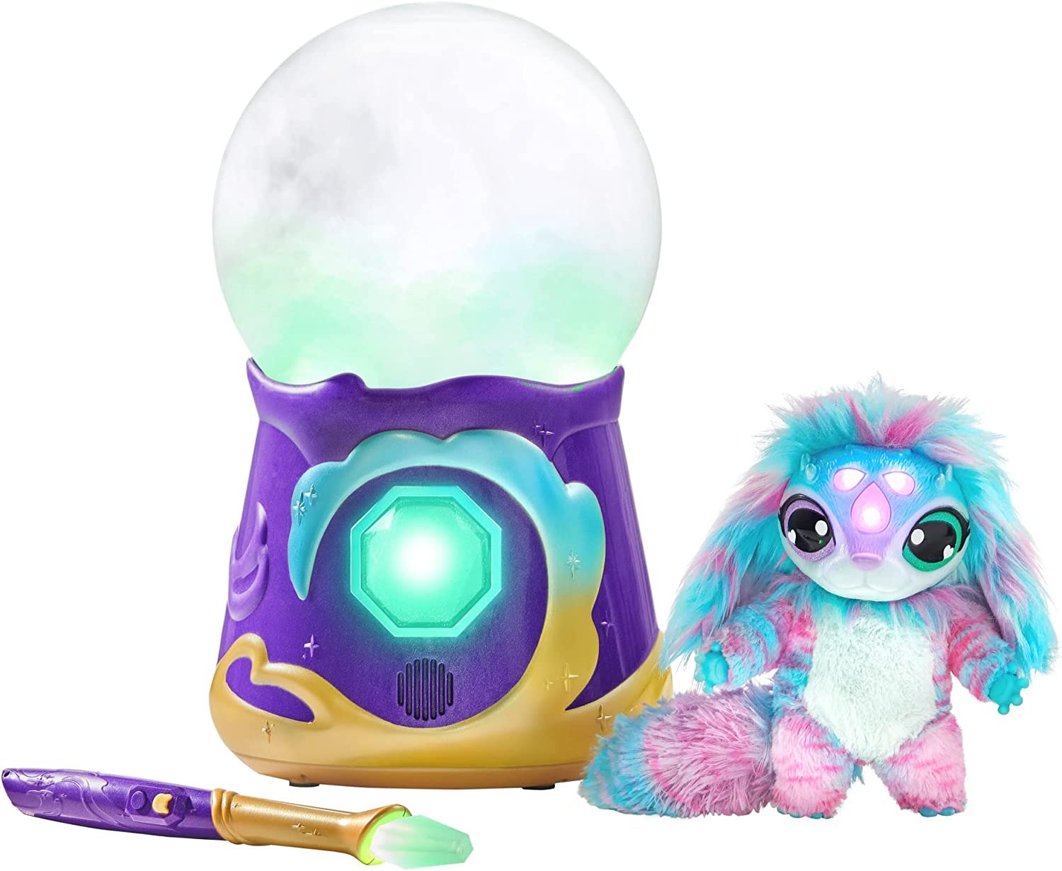 Magic Mixies Store Magic Mixies Magical Misting Crystal Ball with Interactive 8 inch Blue Plush Toy and 80+ Sounds and Reactions