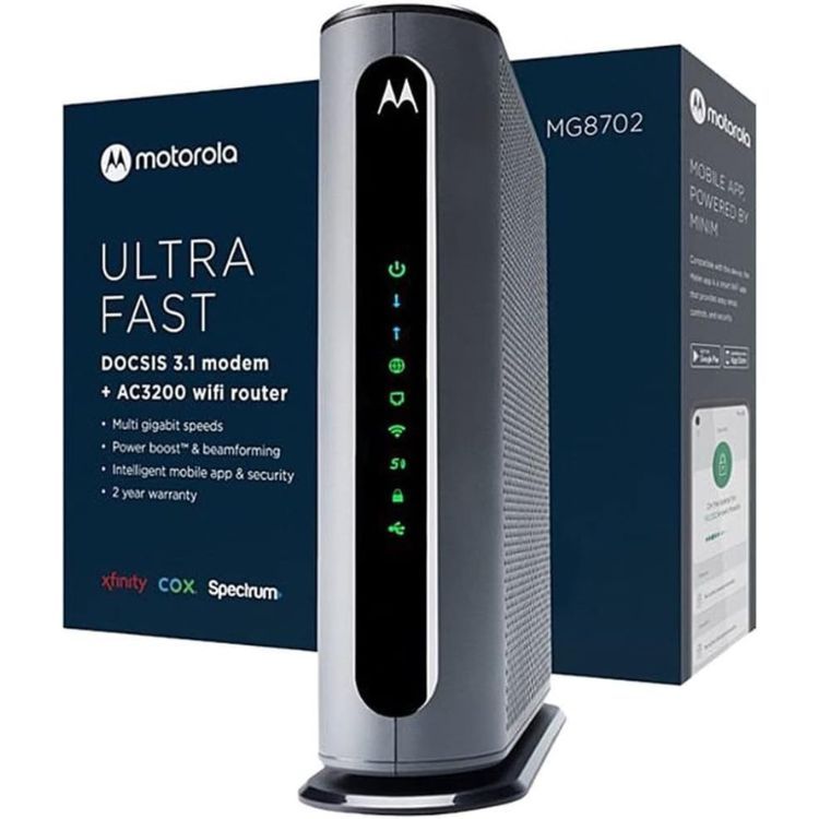 Motorola MG8702 Cable Modem + Wi-Fi Router with Intelligent Power Boost