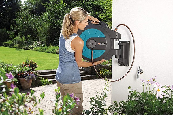 65Ft Auto Rewind Garden Water Hose Reel Retractable Automatic Wall Mount  Outdoor Spray Water 