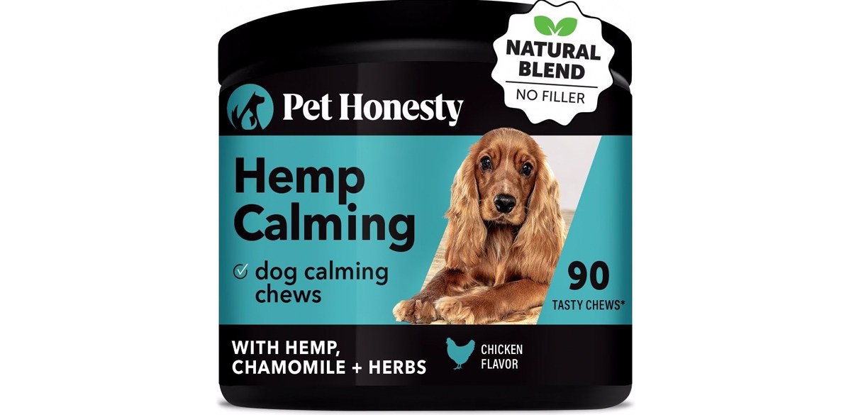 PetHonesty Calming Hemp Chicken Flavored Calming &amp; Anxiety Chews Supplement for Dogs