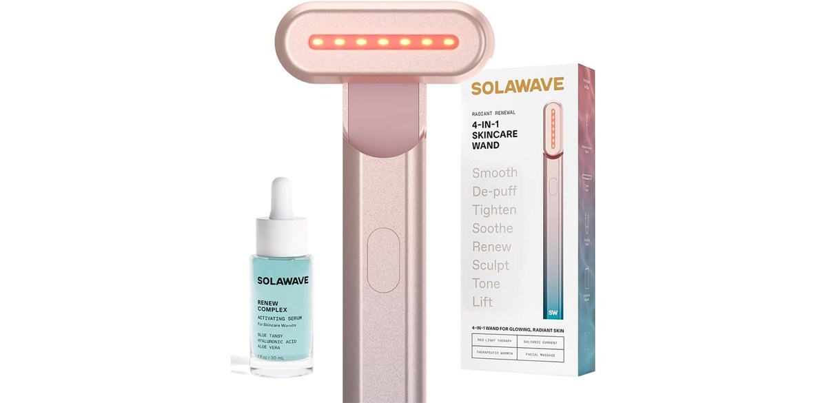 Solawave 4-in-1 Radiant Renewal Red Light Therapy Wand &amp; Renew Complex Activation Serum