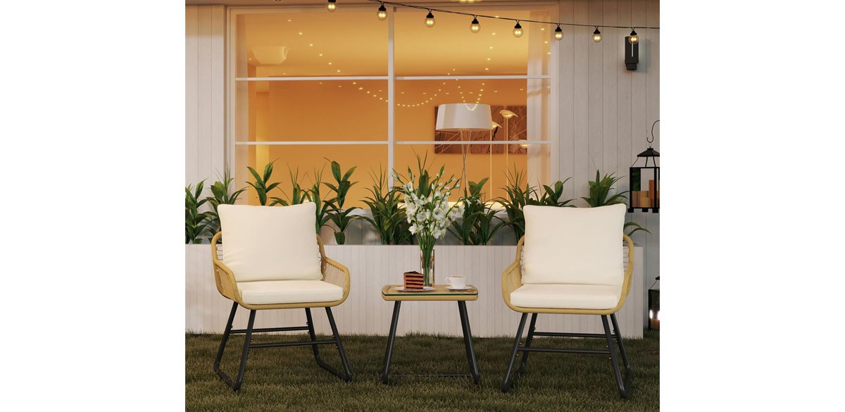 Yaheetech 3 Piece Patio Bistro Set