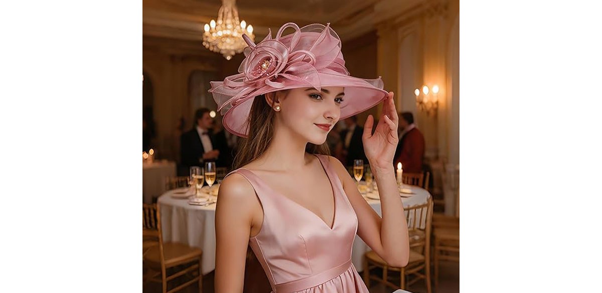 Z&amp;X Organza Church Fascinator Wedding Tea Party Derby Hats