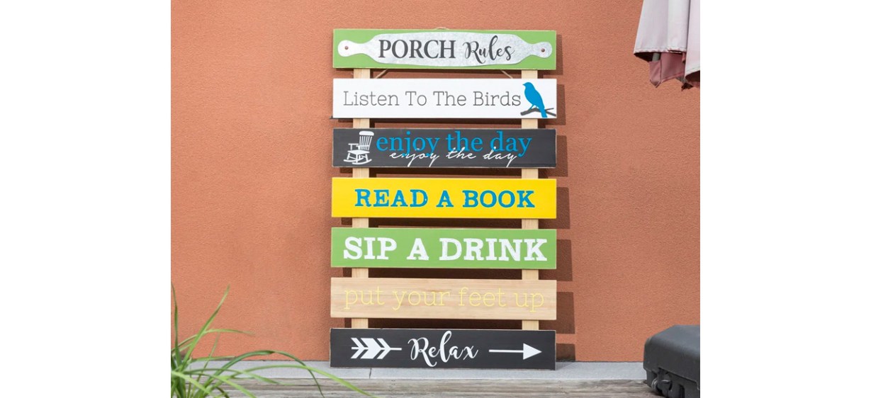 Aathish UV Resistant Wood Text &amp; Numbers Wall Decor