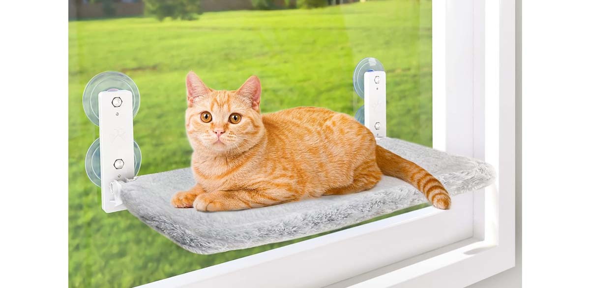 AMOSIJOY Cordless Cat Window Perch