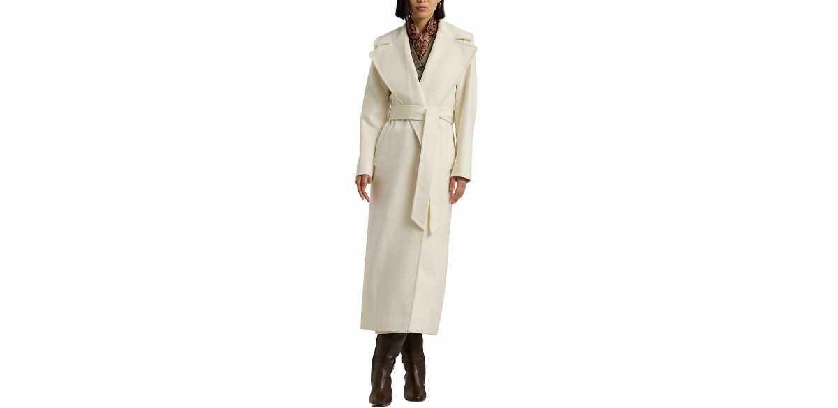Ralph Lauren Belted Wool Blend Wrap Coat