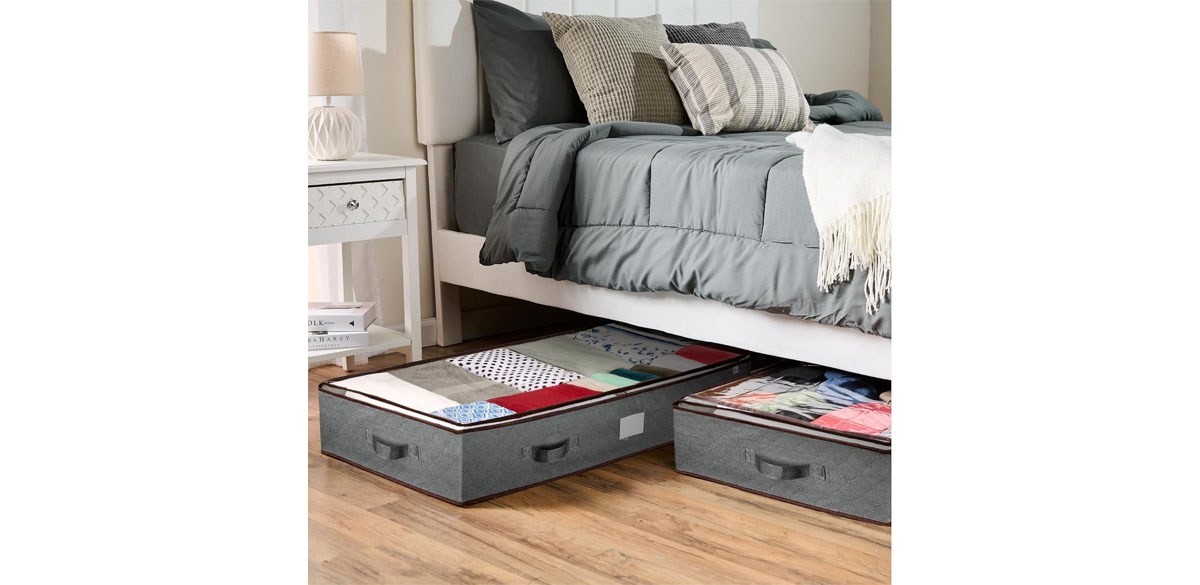 ZOBER Under Bed Storage Bins - Pack Of 4