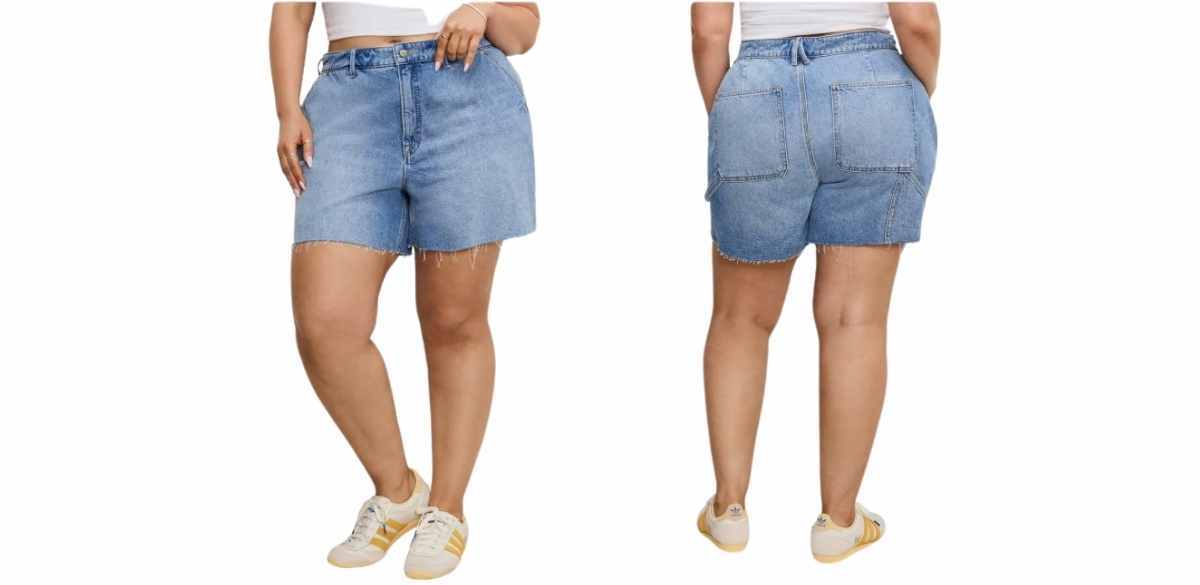 Good American Cutoff Carpenter Denim Shorts
