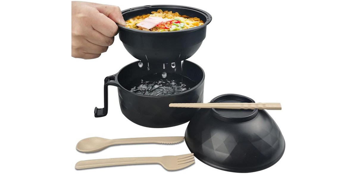 MIUVA Ramen Cooker Ramen Bowl Set with Chopsticks